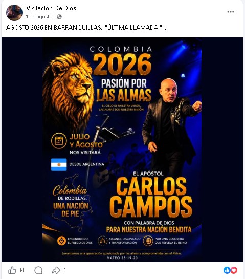 Visitacion de Dios Oficial en Facebook